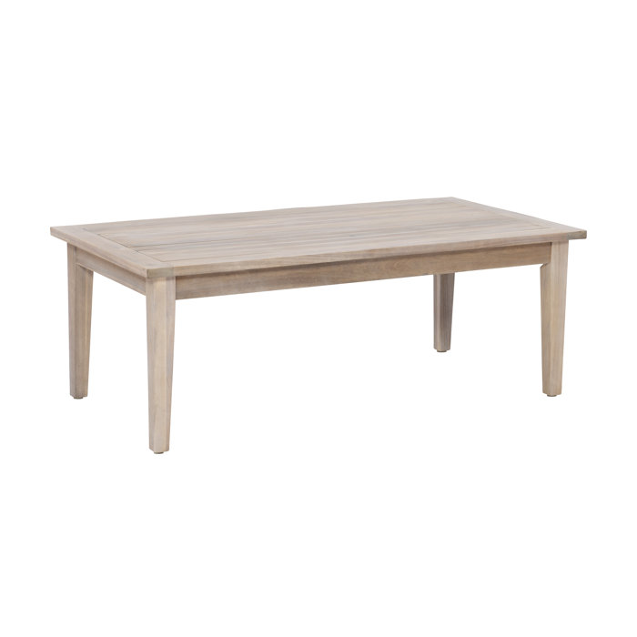 Amina Outdoor Solid Wood Acacia Rectangular Coffee Table Reviews